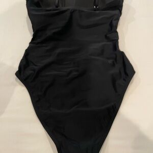 Ladies Black One-Piece Swimsuit with Front Cut Out. Size M. Super Cute.